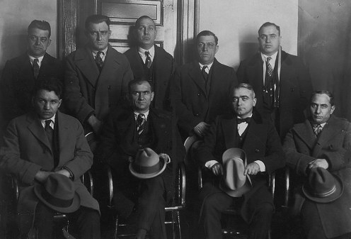 Al Capone, George Carrozza, Frank Piazza, Joe Howard, Andrew Desso, John Maloney, Sylvester Aggolia, Ralph D'Amato, and John Stabile. 