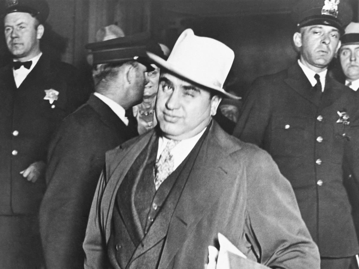 Al Capone winking at the camera