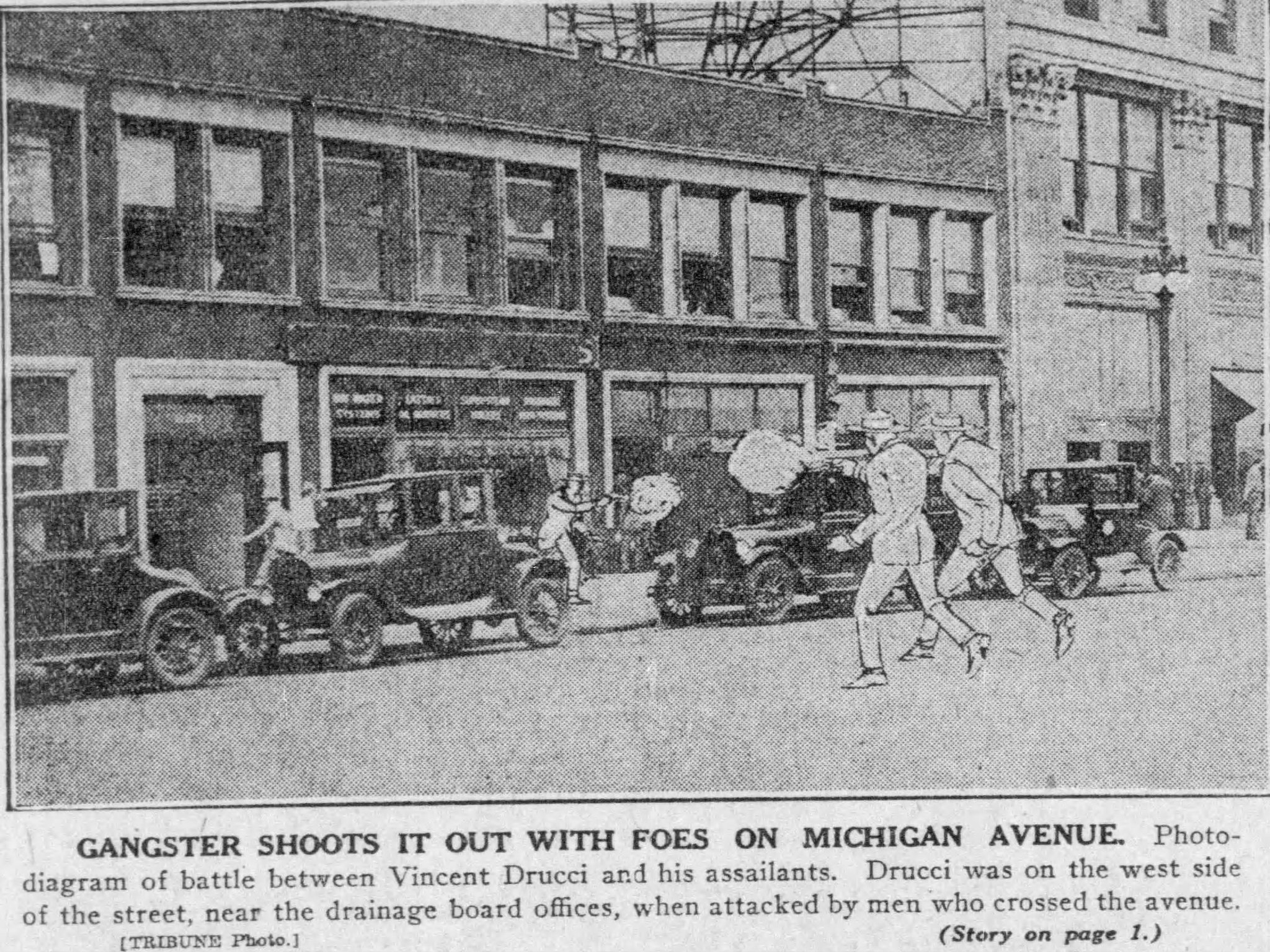 Weiss and Drucci shoot out with Capone gunmen